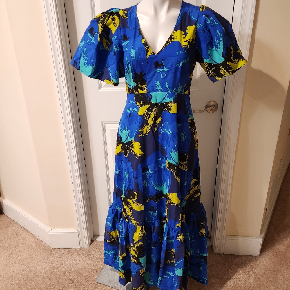 Christopher John Rogers x Target blue and yellow maxi dress size 4 Small